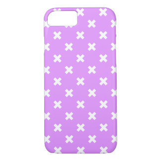 White cross stitches on lilac iPhone 8/7 case