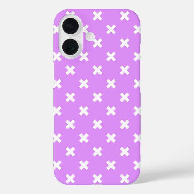White cross stitches on lilac Case-Mate iPhone case (Back)