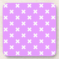 White cross stitches on lilac