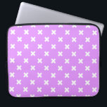 White cross stitches on lilac laptop sleeve<br><div class="desc">White cross stitches on lilac</div>