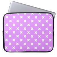 White cross stitches on lilac