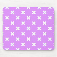 White cross stitches on lilac