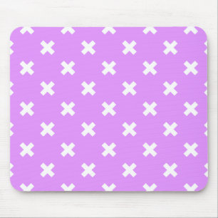 White cross stitches on lilac mouse mat