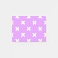 White cross stitches on lilac