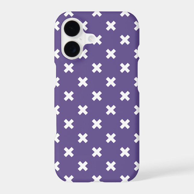 White cross stitches on ultra violet (Back)