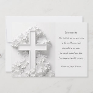 White Cross Sympathy Card