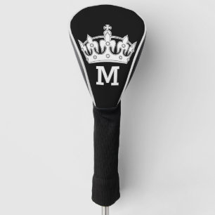 White Crown Monogram Personalised Golf Head Cover