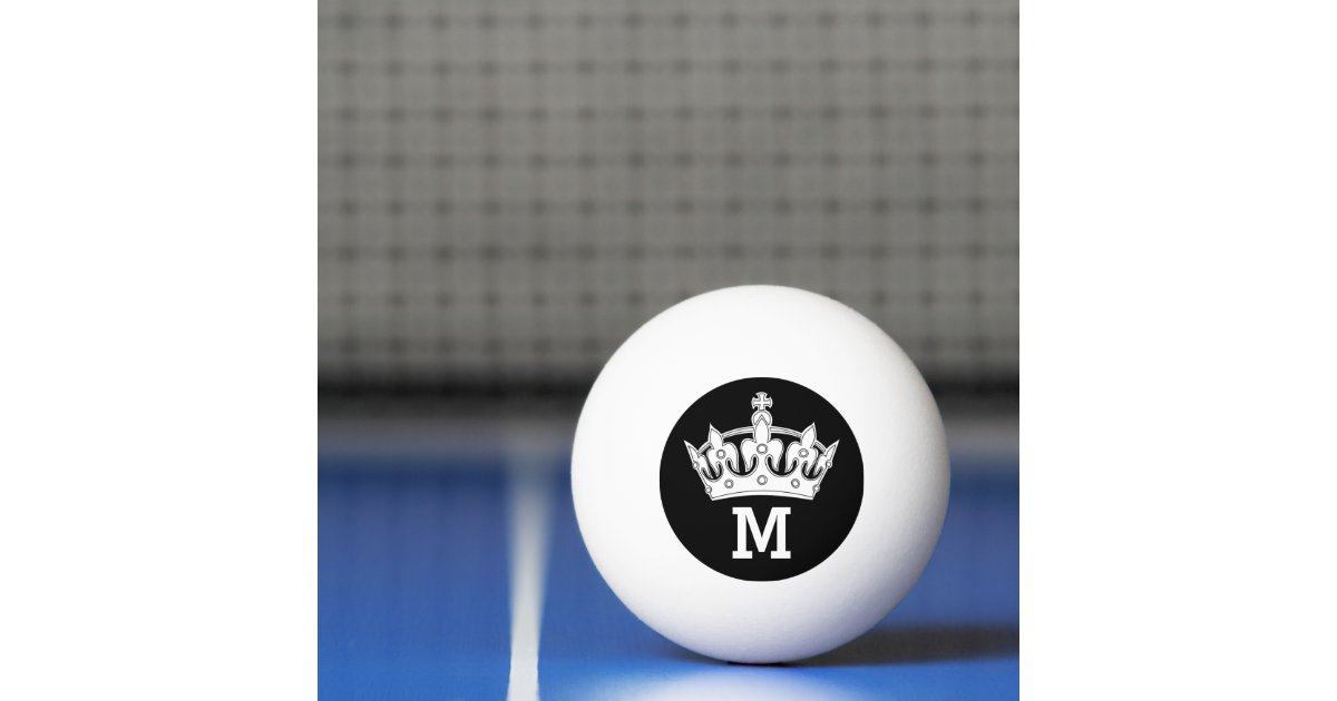 Ping Micro Monogram White Crown Monogram Personalised Ping Pong Ball | Zazzle