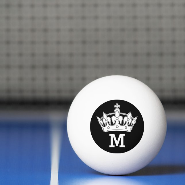 White Crown Monogram Personalised Ping Pong Ball (Net)