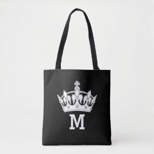 White Crown Monogram Personalised Tote Bag