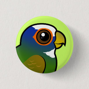 White-crowned Parrot 3 Cm Round Badge