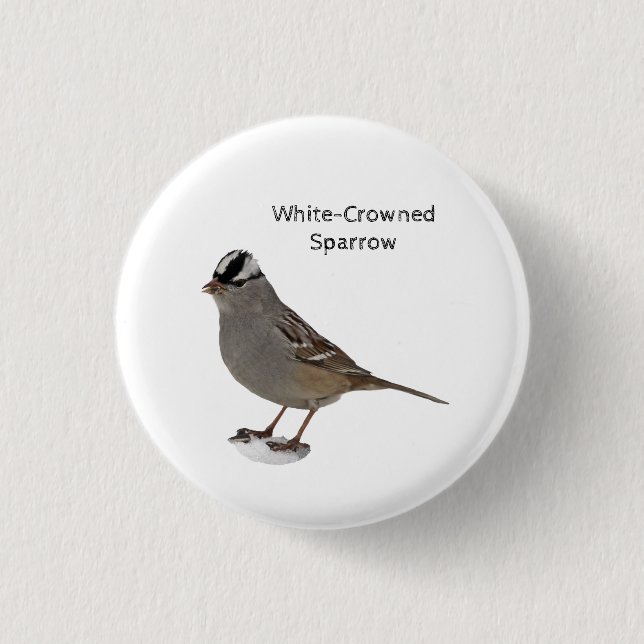 White-Crowned Sparrow 3 Cm Round Badge (Front)