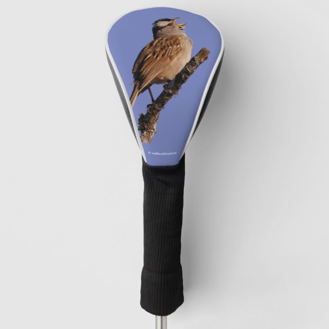 White-Crowned Sparrow Sings to the Sun Golf Head Cover (Front)