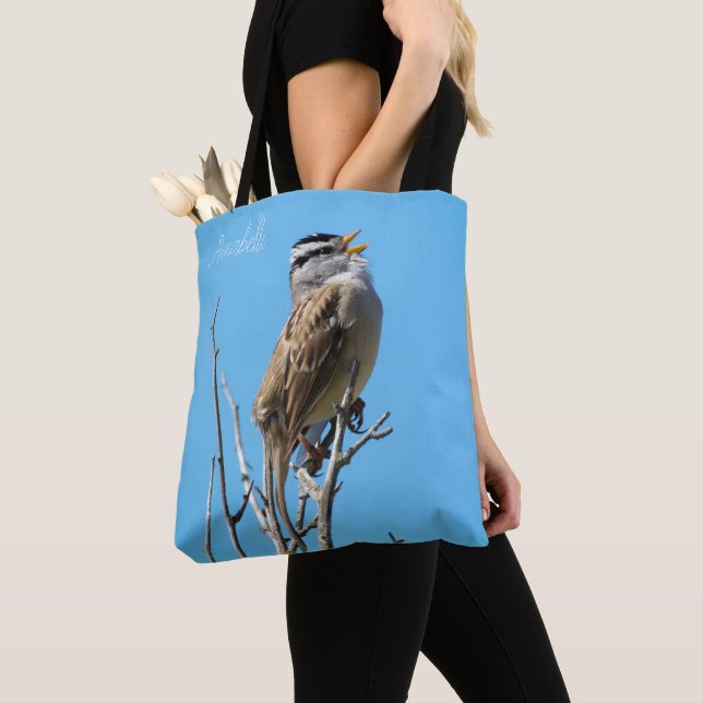 White-crowned Sparrow Tote Bag (Close Up)