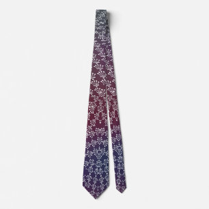 White Crowns Blue Burgundy Gradient Tie