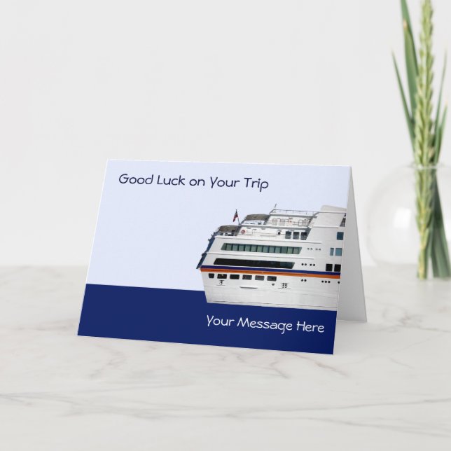 White Cruise Ship Covered Decks Greetings Card (Front)