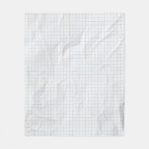 White Crumpled Paper Blue Lines Fleece Blanket