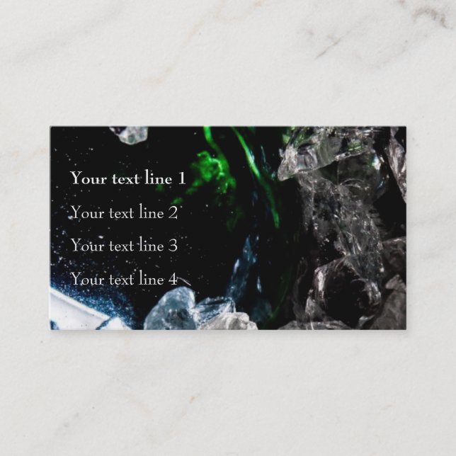 White Crystals in Black outer space Business Card (Front)