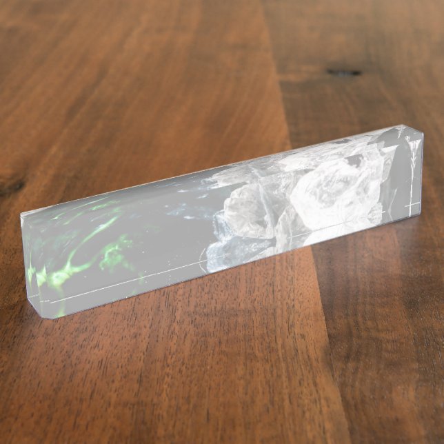 White Crystals in Black outer space Nameplate (Side)