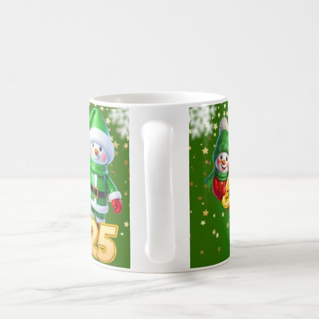 white cup Christmas (Handle)