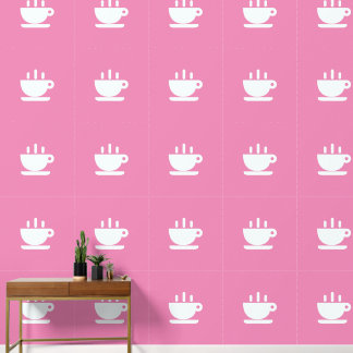  White Cup Of Java Pink Kitchen  Wallpaper