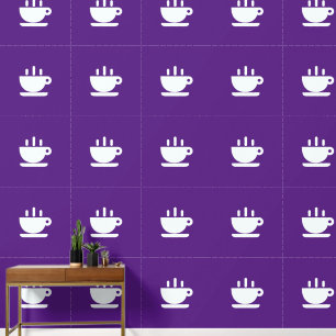 White Cup Of Java Purple Kitchen Wallpaper