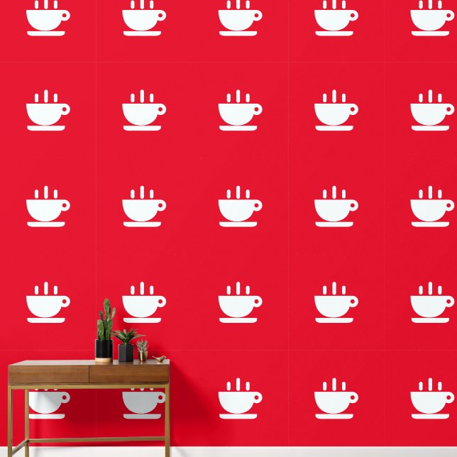  White Cup Of Java Red Kitchen   Wallpaper (Hallway)