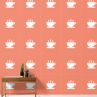  White Cup Of Java Salmon Kitchen  Wallpaper