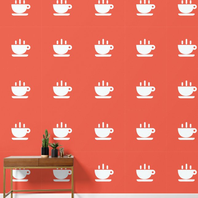  White Cup Of Java  Tangerine Kitchen   Wallpaper (Hallway)