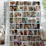 White Custom 54 Photo Collage Fleece Blanket<br><div class="desc">Embrace your loved ones even when they're not near with our photo blankets. These aren't just decor items; they act as a time capsule, capturing and preserving your precious moments—from birthdays to anniversaries and beyond. With room for 54 photos, each blanket weaves your unique story into its fabric, providing a...</div>