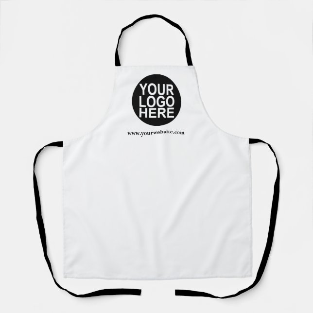 White Custom Business Apron Company Logo (Front)