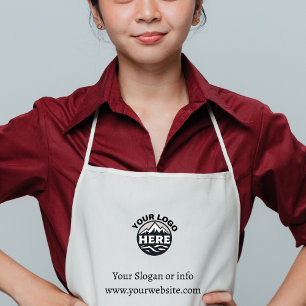 White Custom Business Logo Apron