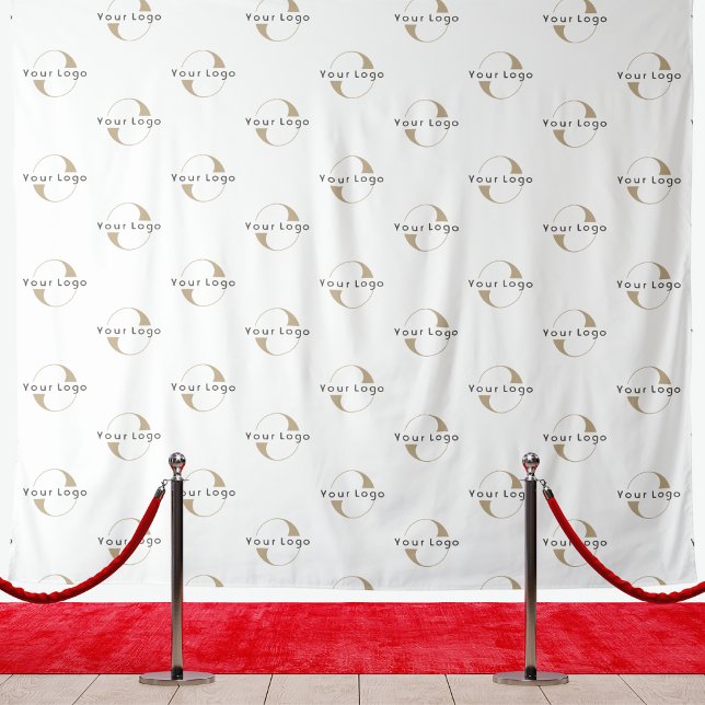 White Custom Business Logo Backdrop Minimal Tapestry (Creator Uploaded)