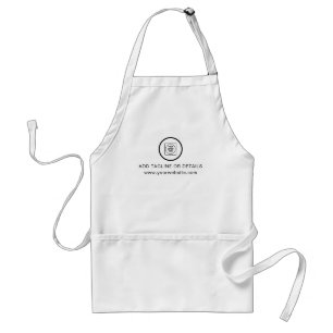 White Custom Business Logo Modern Branded Design Standard Apron