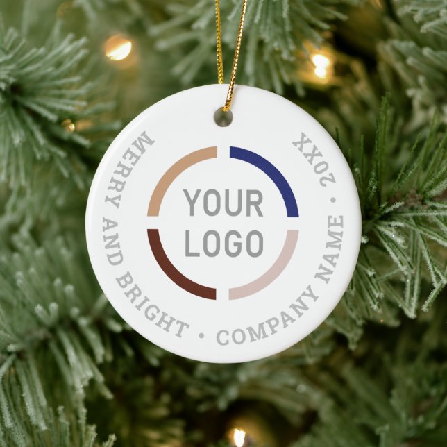 White custom business ornaments with logo (Tree)