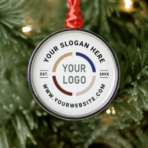 White custom business ornaments with logo