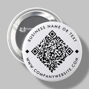 White Custom Business QR Code Button
