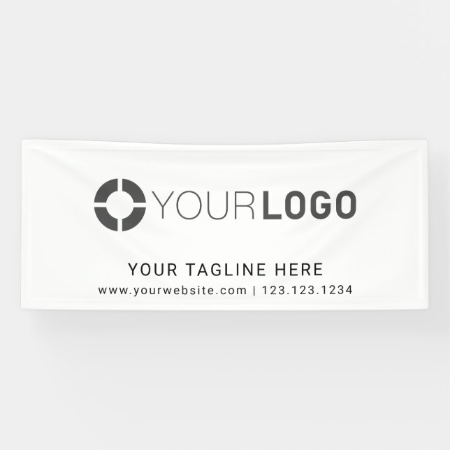White Custom Company Logo Event Displays Banner (Horizontal)