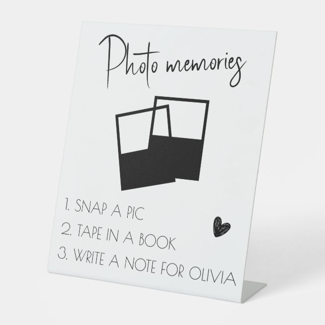 White Custom Graduation photo memories Sign (Front)