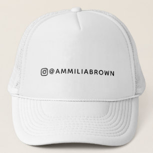 White Custom Instagram Hat   Personalised Name