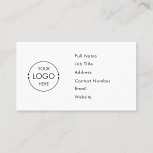 White Custom Logo Simple Business Card Template