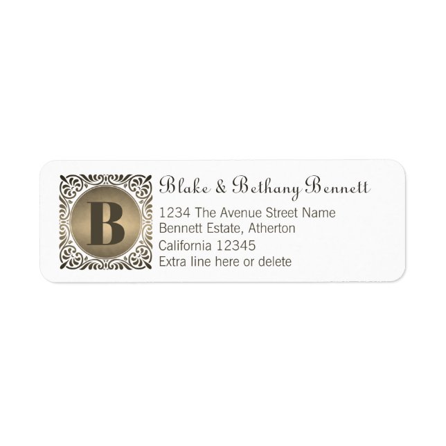 White Custom Monogram Return Address (Front)