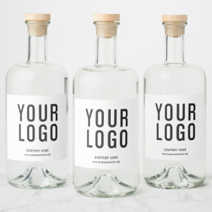 White Custom Promotional Business Logo Liquor Bottle Label