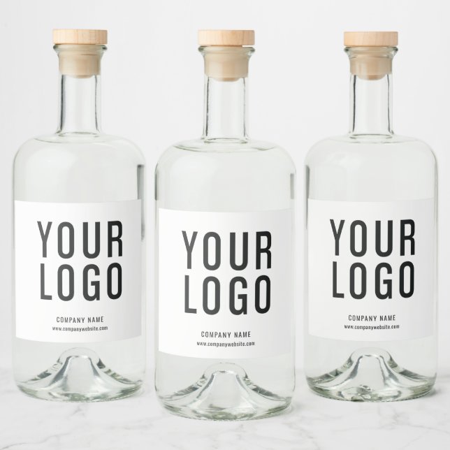 White Custom Promotional Business Logo Liquor Bottle Label (Bottles)