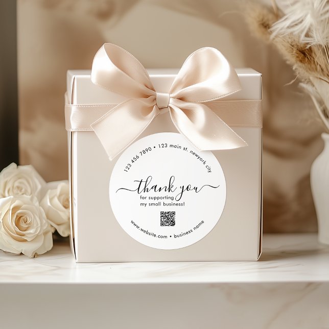 White Custom Thank You Stickers With QR Code (White Custom Thank You Stickers With QR Code)