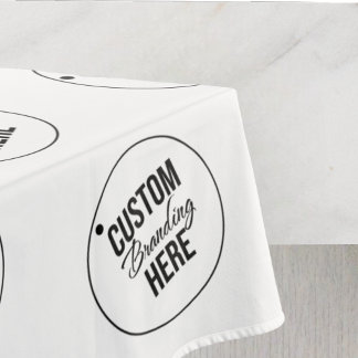 White Custom Trade Show Restaurant Business Logo   Tablecloth