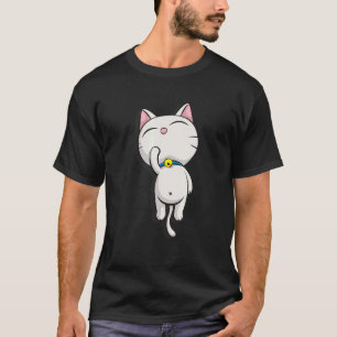 White Cute Cat Nap T-Shirt
