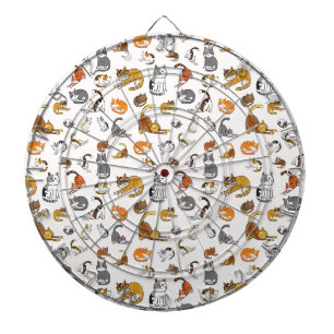 white cute cat pattern design for cat lovers- dartboard