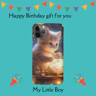 White Cute Cat, Sparkling Lighted Jar iPhone 11 Pro Case