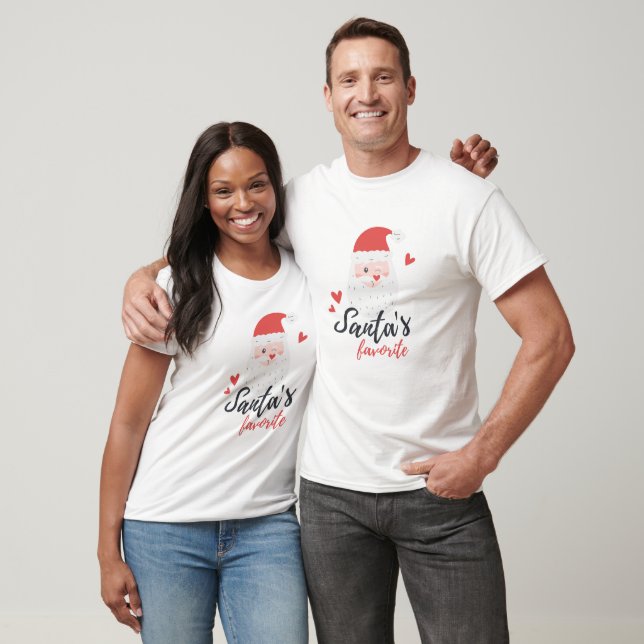 White Cute Christmas Santas favourite T-Shirt (Unisex)